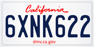 CA license plate 6XNK622