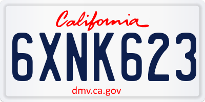 CA license plate 6XNK623