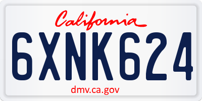 CA license plate 6XNK624
