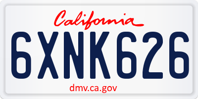 CA license plate 6XNK626