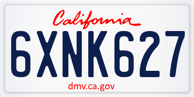 CA license plate 6XNK627