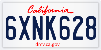 CA license plate 6XNK628
