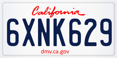 CA license plate 6XNK629