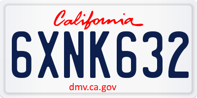 CA license plate 6XNK632
