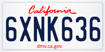 CA license plate 6XNK636