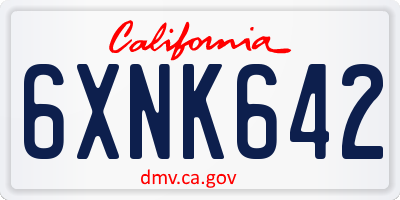 CA license plate 6XNK642