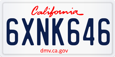 CA license plate 6XNK646