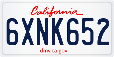 CA license plate 6XNK652