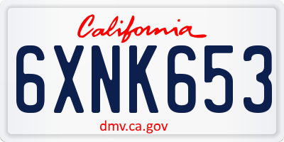 CA license plate 6XNK653