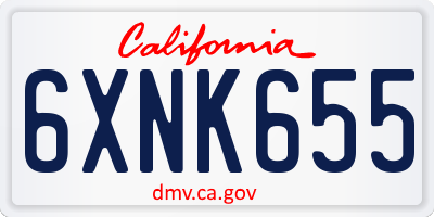 CA license plate 6XNK655