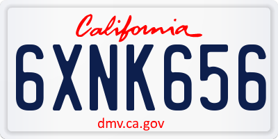 CA license plate 6XNK656