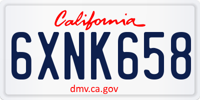 CA license plate 6XNK658