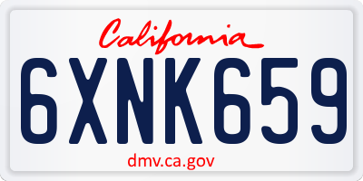 CA license plate 6XNK659