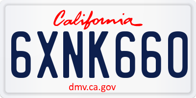 CA license plate 6XNK660