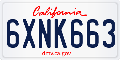 CA license plate 6XNK663