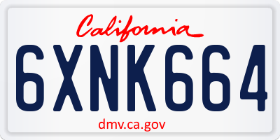 CA license plate 6XNK664