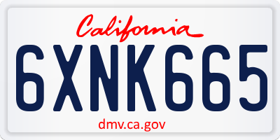 CA license plate 6XNK665