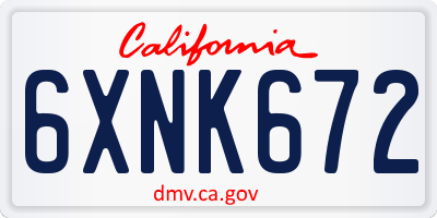 CA license plate 6XNK672