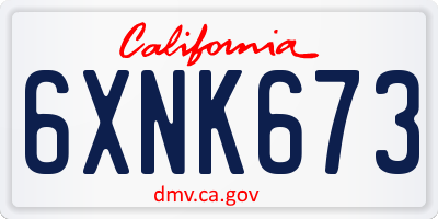 CA license plate 6XNK673