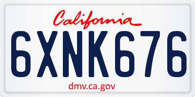 CA license plate 6XNK676