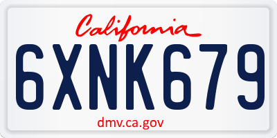 CA license plate 6XNK679