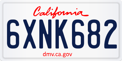 CA license plate 6XNK682
