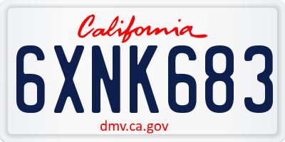CA license plate 6XNK683