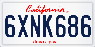 CA license plate 6XNK686