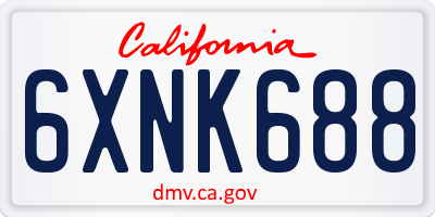 CA license plate 6XNK688