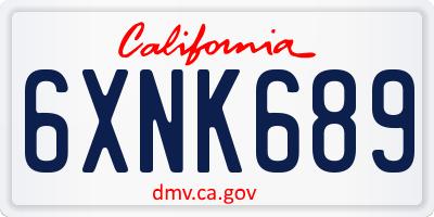 CA license plate 6XNK689