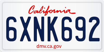 CA license plate 6XNK692