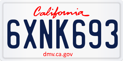 CA license plate 6XNK693