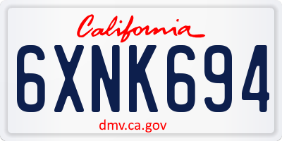 CA license plate 6XNK694
