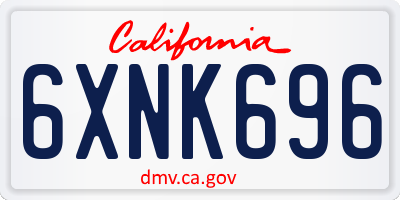 CA license plate 6XNK696