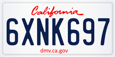 CA license plate 6XNK697