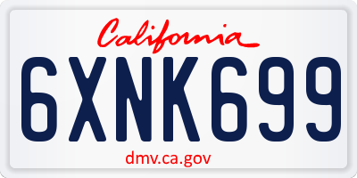 CA license plate 6XNK699