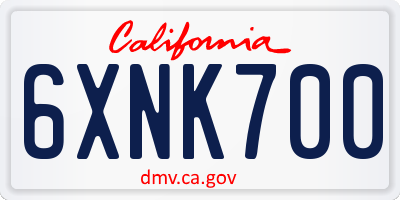CA license plate 6XNK700