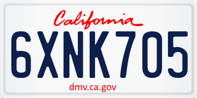 CA license plate 6XNK705