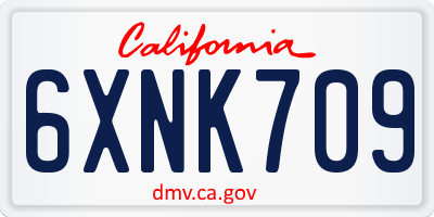 CA license plate 6XNK709