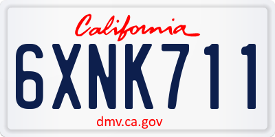 CA license plate 6XNK711