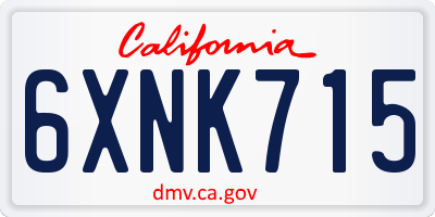 CA license plate 6XNK715
