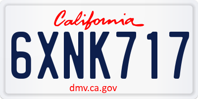 CA license plate 6XNK717