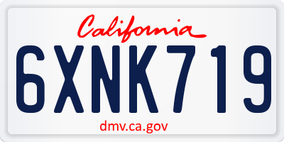CA license plate 6XNK719
