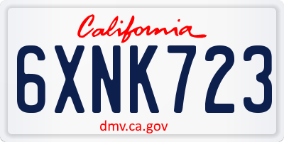 CA license plate 6XNK723