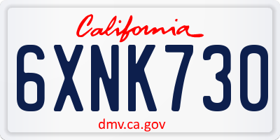 CA license plate 6XNK730