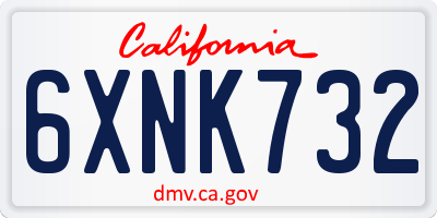 CA license plate 6XNK732