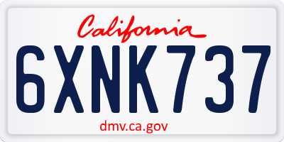 CA license plate 6XNK737