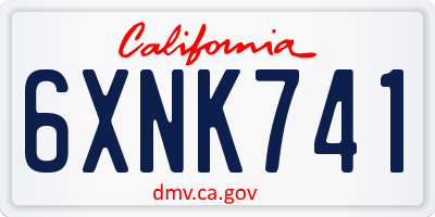 CA license plate 6XNK741
