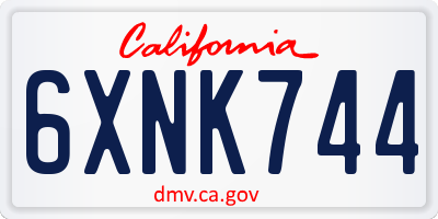 CA license plate 6XNK744