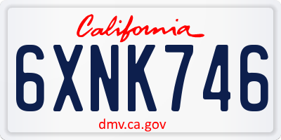 CA license plate 6XNK746